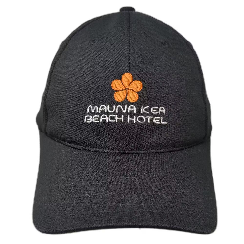 Levelwear Mauna Kea Beach Hotel Baseball Cap Black Orange M Hawaii Fitted Hat